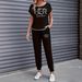 Women's Clothing Color Block Trim Casual Suit American Style Loose Fit Short Sleeve Spring Summer Autumn New_ecoleips.com