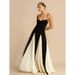 Women's Clothing High-End French Style Slim Fit Halter Dress For Mature Women Color-Block Floor Length Gown Full Skirt_ecoleips.com