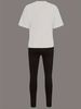 Women's Casual Loose Fashion Figure Letter Printed Loose T-shirt+cropped Pants Two-piece Set Summer Home Sportswear Daily Wear-469_ecoleips.com