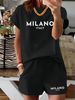 Women’s 2 Piece Outfit Set – Oversized Graphic T-Shirt And Biker Shorts Matching Set, Casual Summer Lounge Tracksuit For Daily Wear-303_ecoleips.com