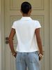 Y2K Inspired Button-Down Short Sleeve Shirt For Women - Elegant Casual Top With Classic Collar, Versatile Blouse For Daily Wear_ecoleips.com