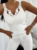 Women's Lace V Neck Sleeveless T Shirts Casual Loose Fiting Tank Tops Solid Color Tee Blouse Summer Sexy Outfits_ecoleips.com