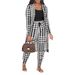 Women's Clothing sexy cardigan print long sleeve two piece suit nightclub clothes_ecoleips.com