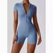 Women's Clothing Summer Zipper Short Sleeved Yoga Jumpsuit For Women Dance Fitness Tight Nylon Sports Jumpsuit_ecoleips.com