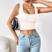 Square Neck Bodycon Tank Top – Sexy Cropped Cami For Women (6 Colors, Stretchy & Breathable)_ecoleips.com