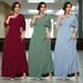 Elegant Muslim Abaya Dress With Beaded Neckline & Long Sleeves - Modest Islamic Clothing For Women (Blue/Burgundy, S-XXL)_ecoleips.com