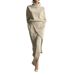 Women's Suede Batwing Sleeve Set Casual Loose Fit Solid Color Autumn Winter Clothing Irregular Half Skirt_ecoleips.com