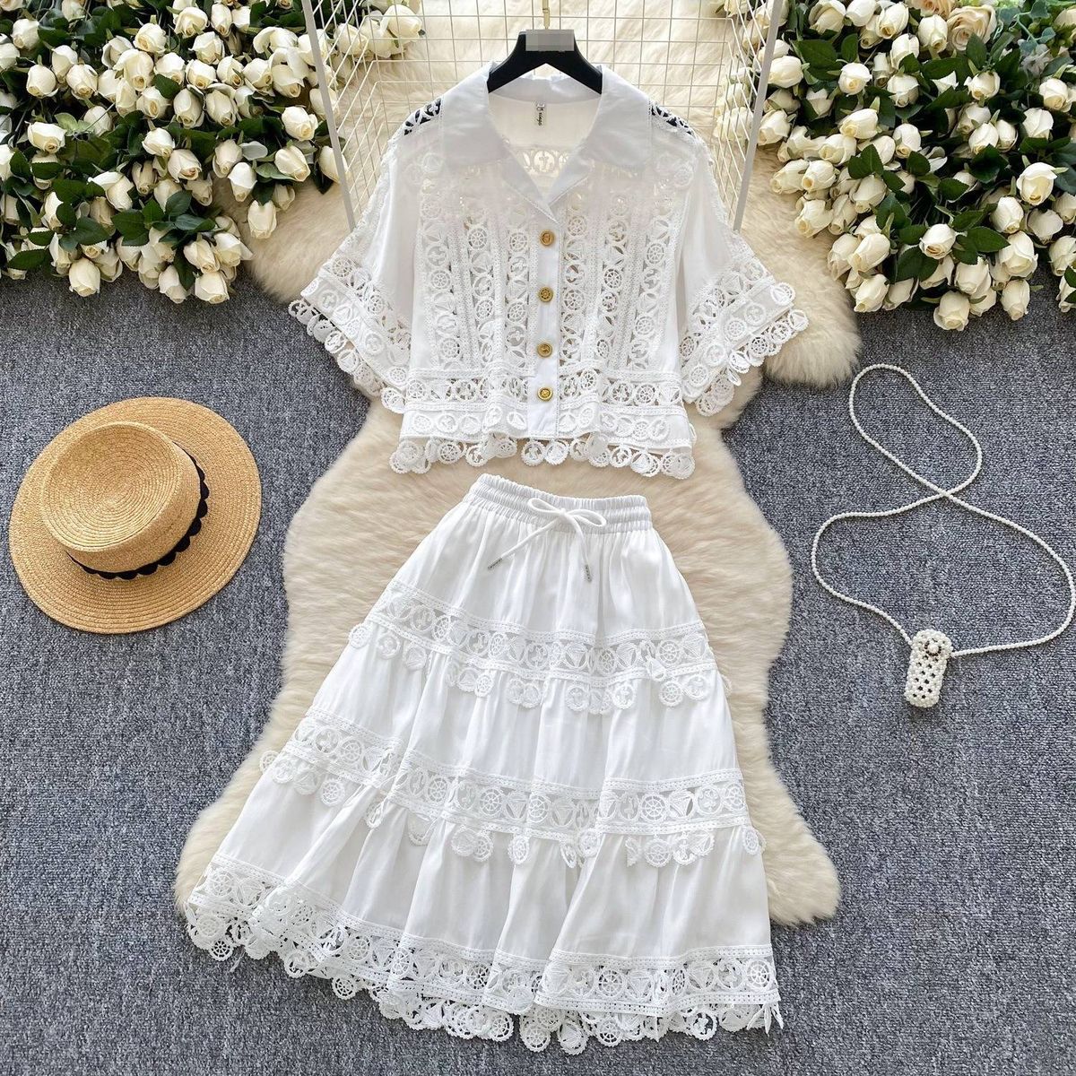 Women's Modest Abaya Dress Muslim Style Two Piece Set With Rhinestones Plus Size Blouse Shirt_ecoleips.com