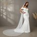 Women's Clothing Double Layer Long Train Satin Fabric Bridal Veil Women's Stylish Simple Versatile Wedding Accessory_ecoleips.com