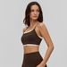 Women Thin Spaghetti Strap Sports Bra Contrast Binding Back Cross Padded Yoga Crop Cami Top Gym Running Workout Activewear Camisole_ecoleips.com