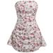 Strapless Floral Backless Bodycon Mini Dress – A-Line Cutout Summer Sundress With Elasticated Waist (S-L, Pink Floral Print)_ecoleips.com