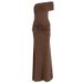 French Style Elegant Sophisticated One Shoulder Slim Fit Slit Hem Dress High End Vintage Casual Party Cocktail Evening Dress For Women_ecoleips.com