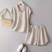 Women's Clothing High End Polo Lapel Casual Suit Casual Sleeveless Vest Suit_ecoleips.com