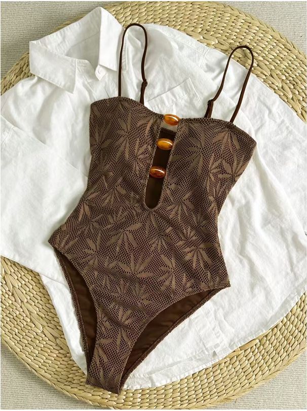 Women's Bohemian Style One Piece Swimsuit Summer Sexy Strappy Backless Design Vacation Fashion Regular Fit Polyester_ecoleips.com