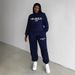 Women's European American Style Sports Sweatshirt Set Letter Print Casual Comfortable Fashionable_ecoleips.com