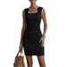 2024 New Summer Dress For Women Fashion Sleeveless Color Block Slim Fit Bodycon Dress Casual Party Evening Streetwear_ecoleips.com