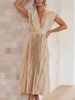 K New Sexy Pleated Dress, Casual Loose Zipper Sleeveless Dress_ecoleips.com