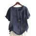 Women's Plus Size Cotton And Linen Top Casual Loose Fit Pure Cotton T-Shirt Comfortable Breathable Summer Clothing_ecoleips.com