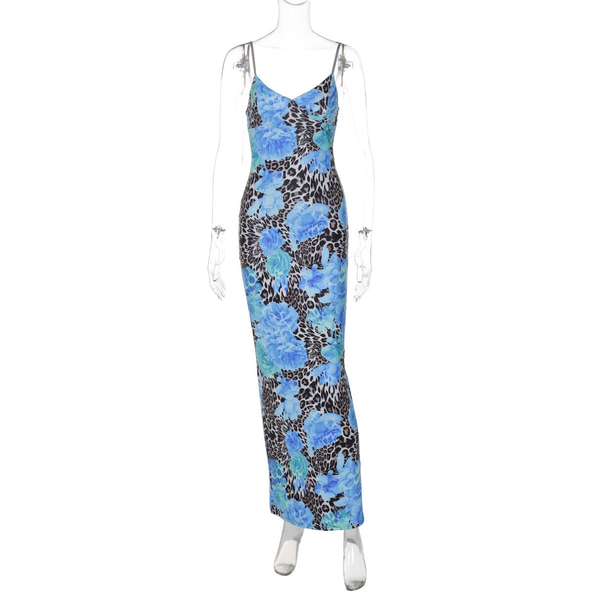 Summer Long Dress for Women Elegant Slim Fit Spaghetti Strap Printed Design European And American Street Style 2026 New Arrival_ecoleips.com