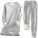 K New Women's Medium To Long Thickened Large Size Velvet Bottom Shirt, Slim Fit Warm Set_ecoleips.com