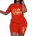 Queen Letter Print 3d Crown Design Women's Casual Top Set - Stylish Streetwear Outfit For Plus Size Fashion (L-4xl)_ecoleips.com