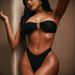 Sexy High-Leg Bikini Set For Women - Strapless Triangle Top & Cheeky Bottom Swimsuit In Black (S/M/L)_ecoleips.com