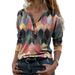Women's Autumn French Style Contrast Print V-Neck Long Sleeve Base Shirt Top Women's Contrast Design_ecoleips.com
