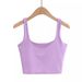 Women's Sexy Backless Double Layered Tank Top European American Style Solid Color Summer Clothing Versatile Sleeveless Short Top_ecoleips.com