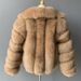 Women's Clothing Elegant Faux Fox Fur Coat – Premium Winter Coat For Women, Suit Collar Design_ecoleips.com