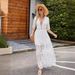 2024 European And American Summer New Bohemian Style Beach Vacation Slit Lace Resort Long Dress_ecoleips.com