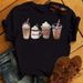 European American Cross-border Foreign Trade Wholesale Clothing, Coffee And Milk Tea Pattern Round-neck Plus-size_ecoleips.com