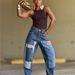 Women's Clothing Women's Tapered Jeans Multi Pocket Deconstructed Patchwork For Formal & Casual For Women_ecoleips.com