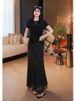 K Polka Dot Fishtail Skirt Women's Skirt New Mid To Long Style Retro Hong Kong Style Bag Hip High Waist Long Skirt_ecoleips.com