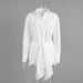 Summer New Holiday Lace-up Lapel Hip-wrapped Shirt Dress_ecoleips.com