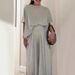 Women's Clothing Solid Color Casual Loose Comfort Round Neck Wide Leg Pants Suit_ecoleips.com