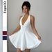 Women's Clothing Elegant Halter Neck Mini Dress Princess Style For Women Autumn/Winter Fashion Suitable For Various Occasions_ecoleips.com