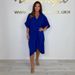 Women's Casual Loose Raglan Sleeve Dress Solid Color Irregular Knot Summer_ecoleips.com