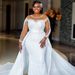 Elegant French Style Light Wedding Dress Sophisticated Lace Detailing Fitted Mermaid Silhouette High Waist Natural Ethereal Feel_ecoleips.com