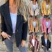 Women's Autumn Winter Wool Blend Buttoned Blazer Jacket - Slim Fit Office Casual Coat With Notch Lapel & Real Pockets_ecoleips.com