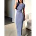 Women's Solid Color Slim Fit Short Sleeve Fashion Dress Elegant Hip Hugging European American Style Spring/Summer_ecoleips.com