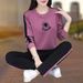 Women's Clothing Korean Style Sports Suit Set Round Neck Sweatshirt Casual Two Piece Loose Fit Plus Size Trendy Spring Autumn_ecoleips.com