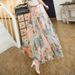 2026 Autumn New Elegant Bohemian Long Printed Chiffon Beach Skirt, Women's Clothing_ecoleips.com