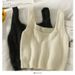 Short Slim-fit Cable-knit Vest Women, Sleeveless, Suitable For Petite Figures, Elegant And Tight-fitting, Can Be Worn As_ecoleips.com