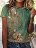 Women's Tee - Vintage Floral Lace Pattern Graphic, Elegant Retro Print Design For Casual Daily Wear_ecoleips.com