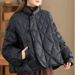girl Button Down Jacket For Women 2025 Winter New Chinese Style Stand Collar Petite Slimming Cotton Coat_ecoleips.com