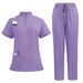 Men And Women Stand Collar Zipper Hand Washing Clothes Nurse Clothes Work Clothes Suit Doctor Nurse Beauty Salon SPA Work Clothes_ecoleips.com