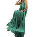 Elegant Solid Color Halter Neck Sleeveless Dress European And American Style Summer Fashion Loose French Style Women's Clothing_ecoleips.com