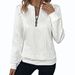Women's Quilted Zip Up Hoodie Cardigan Long Sleeve Elegant Fashion England Style Polyester Autumn Winter Hoodies Sweatshirts_ecoleips.com