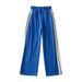 Retro College Style Side White Edge Webbing Sports Pants Women's Autumn New Slim Elastic High Waist Drawstring Pants Trendy_ecoleips.com