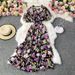 Women's Slimming Waist Super Fairy Temperament V-neck Floral Dress_ecoleips.com